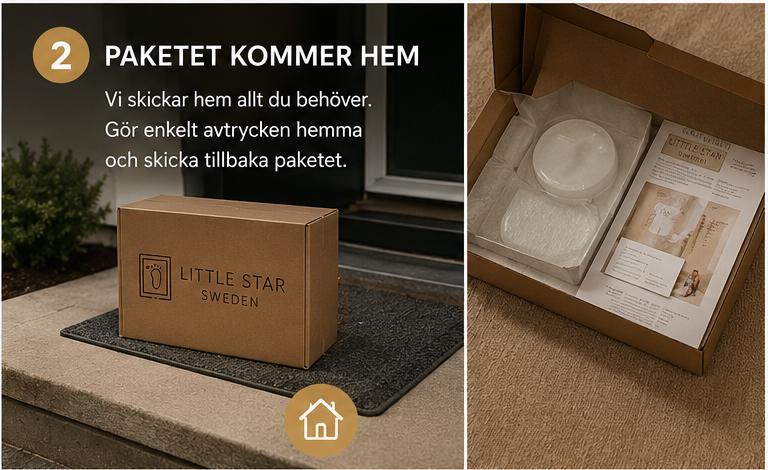Steg 2 – avtryckskittet med giftfri lera kommer hem till dig